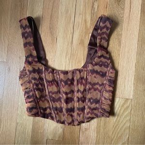 Zara Tulle Tortoise Shell Corset Top